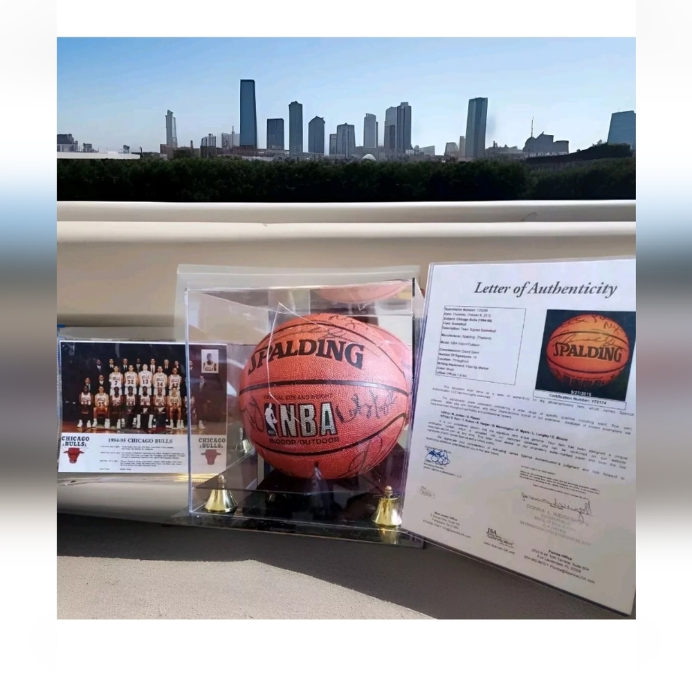 1994 to 1995 Chicago bulls JSA COA Michael Jordan I'm back autographed basketbal
